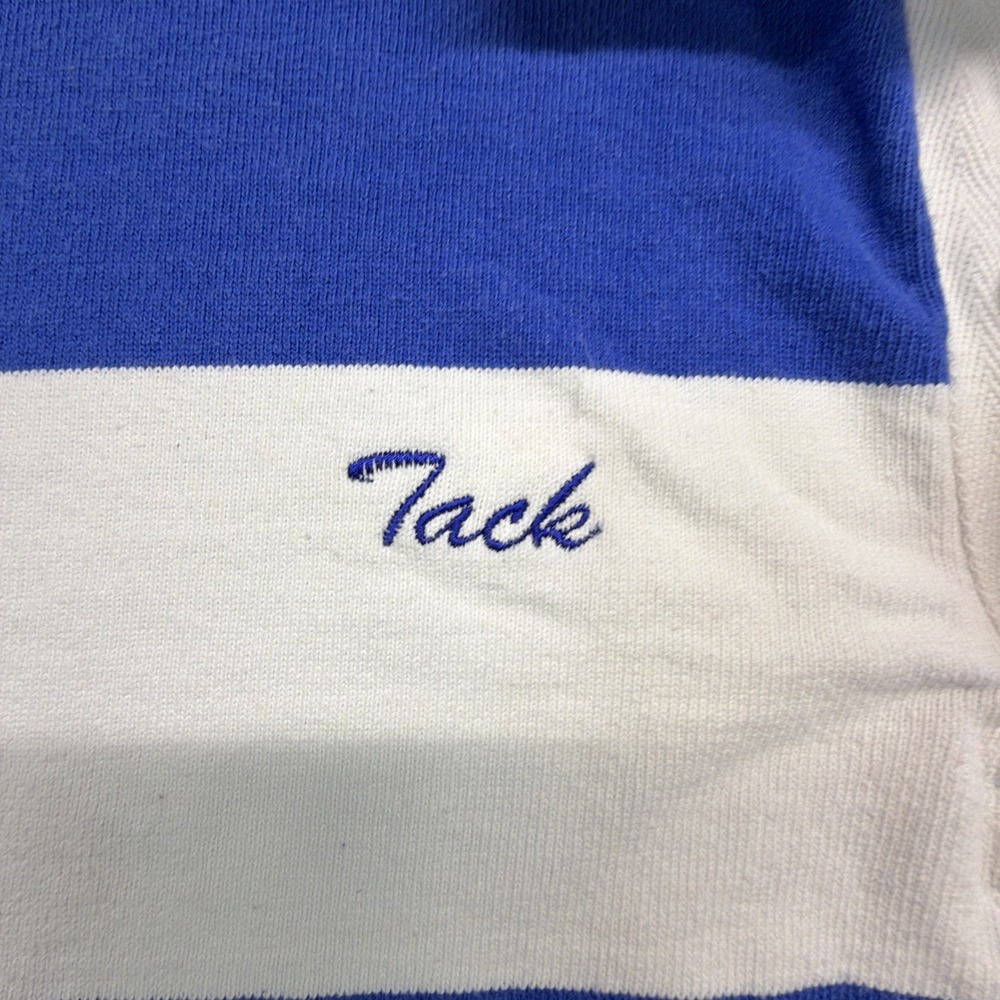 Vintage Barbarian Rugby Mens Medium Striped Longsleeve Polo Calhoun - Picture 4 of 11